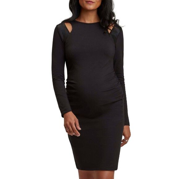 Stowaway Collection Lexi Cut Out Long Sleeve Maternity Dress - Picture 5 of 5